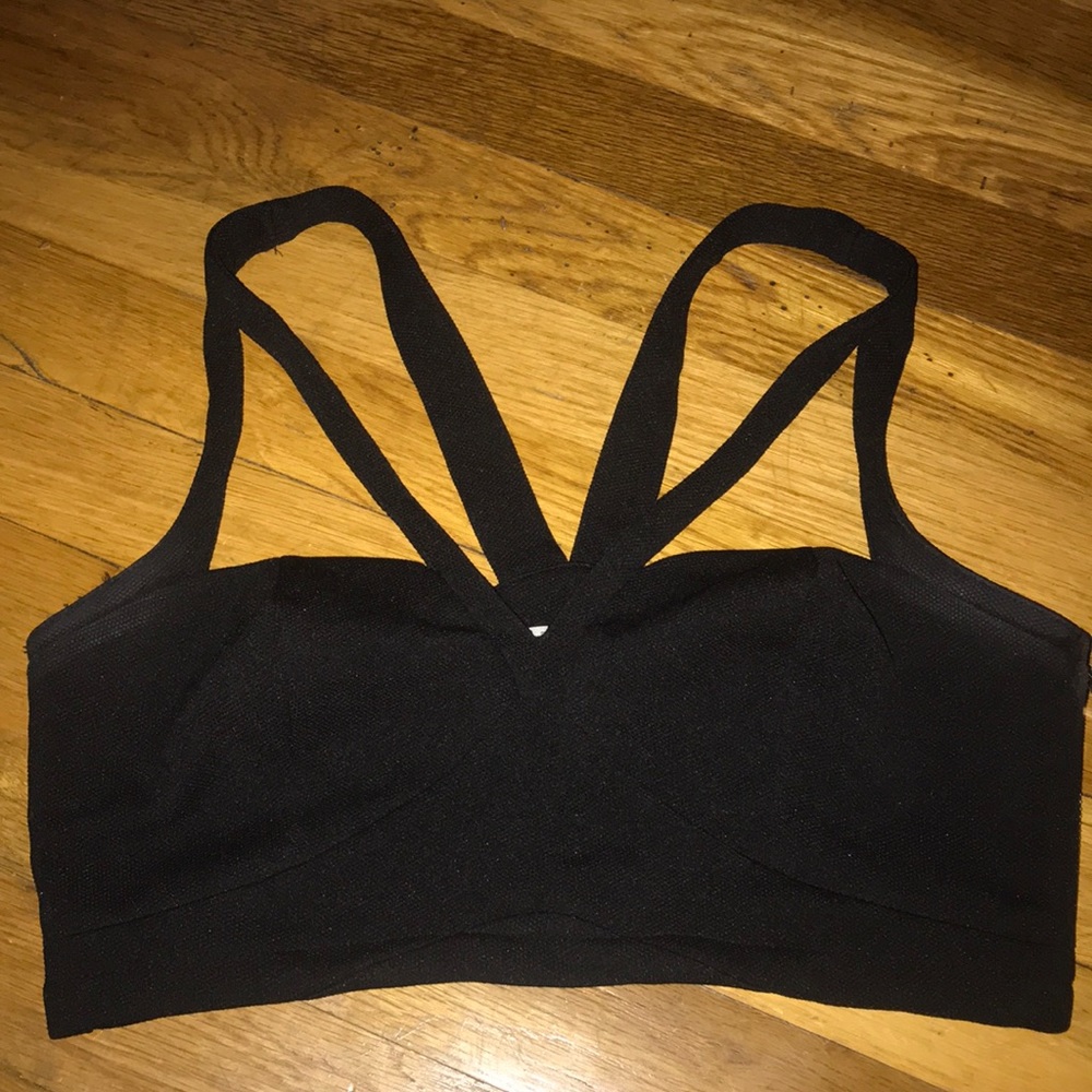Strappy black crop top